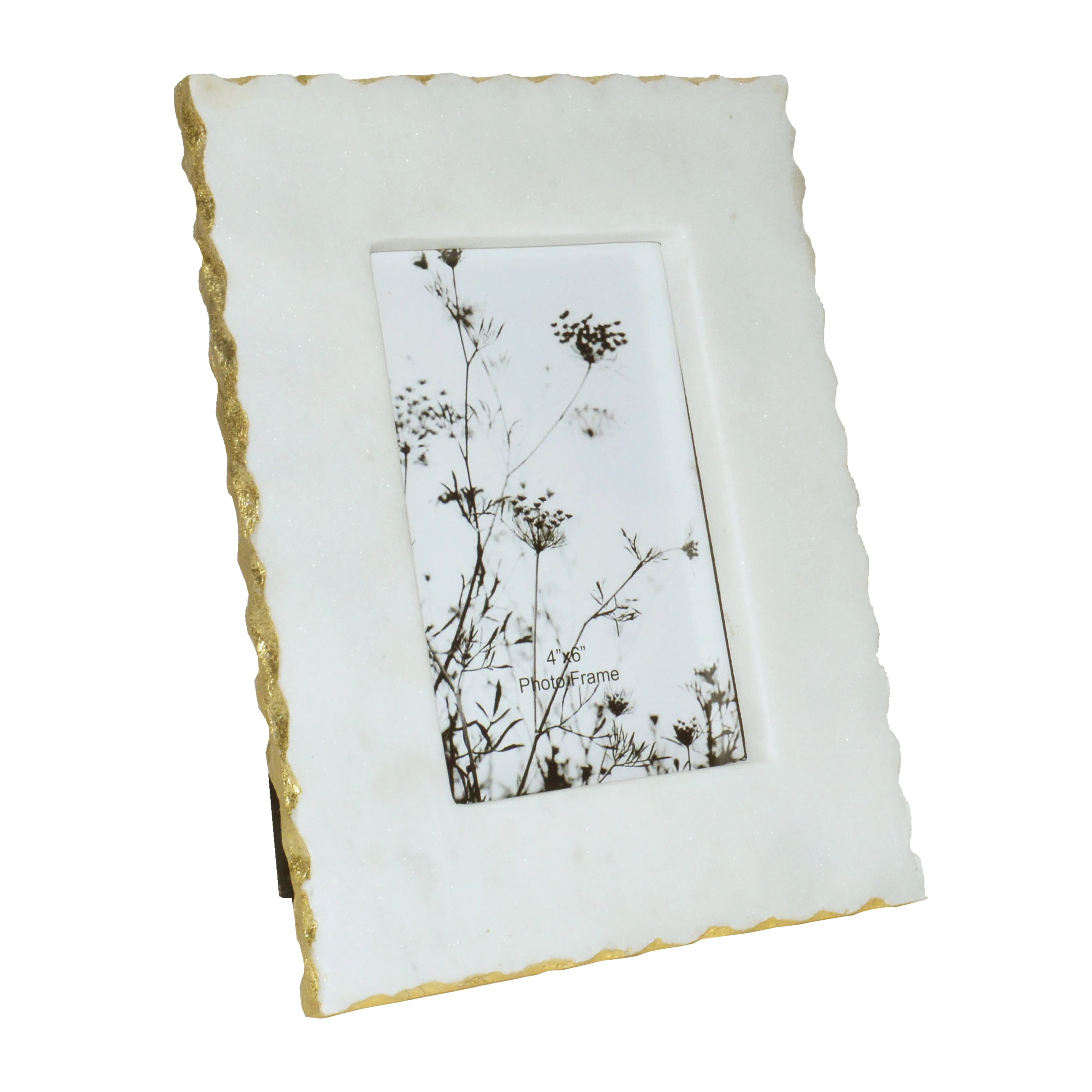 White Marble Jagged Edges Photo Frame Contemporary Elegant Picture Frame | Wayfair North America