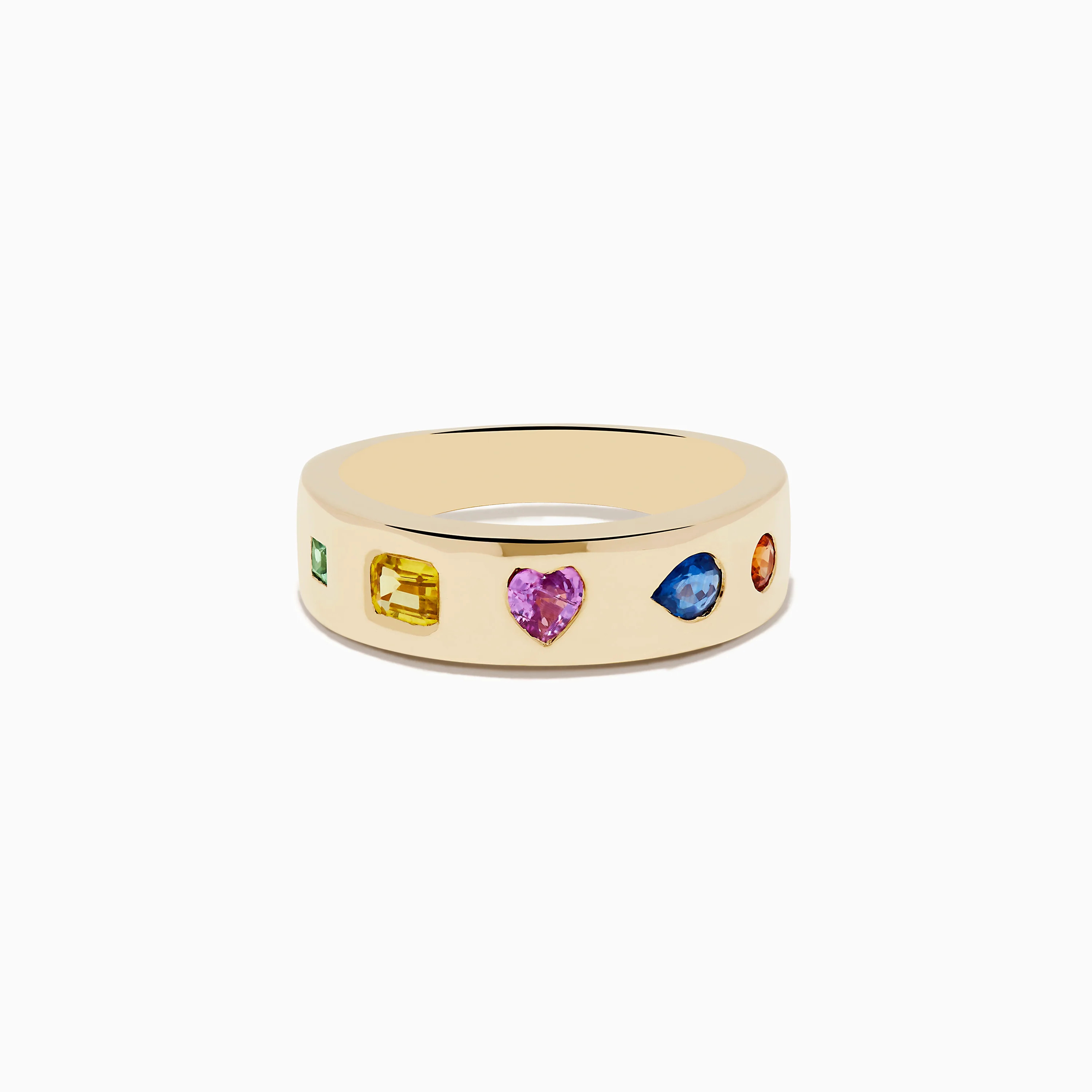 Watercolors 14K Yellow Gold Multi Shaped Multi Sapphire Band | Effy Jewelry
