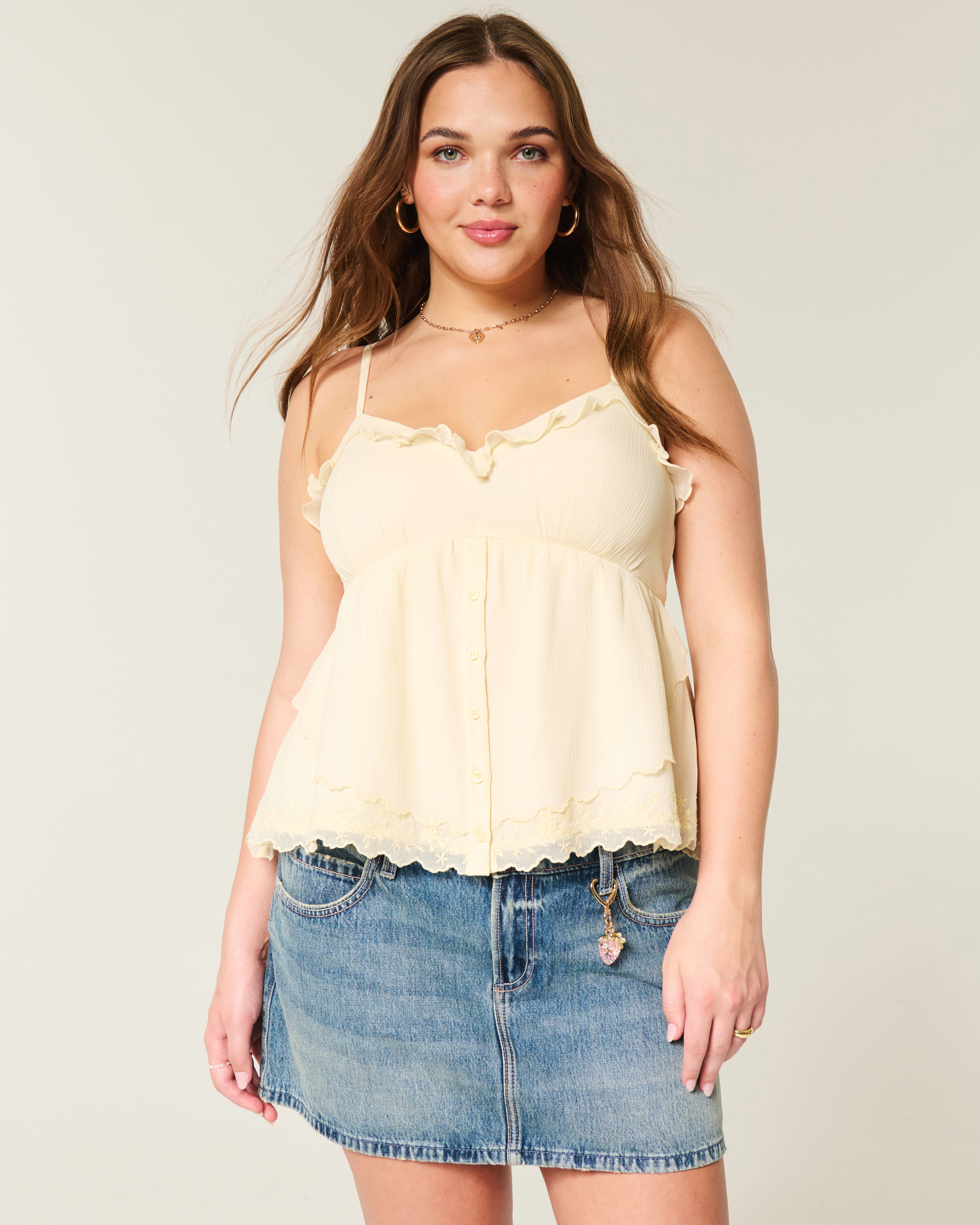 Easy Chiffon Babydoll Top | Hollister (US)