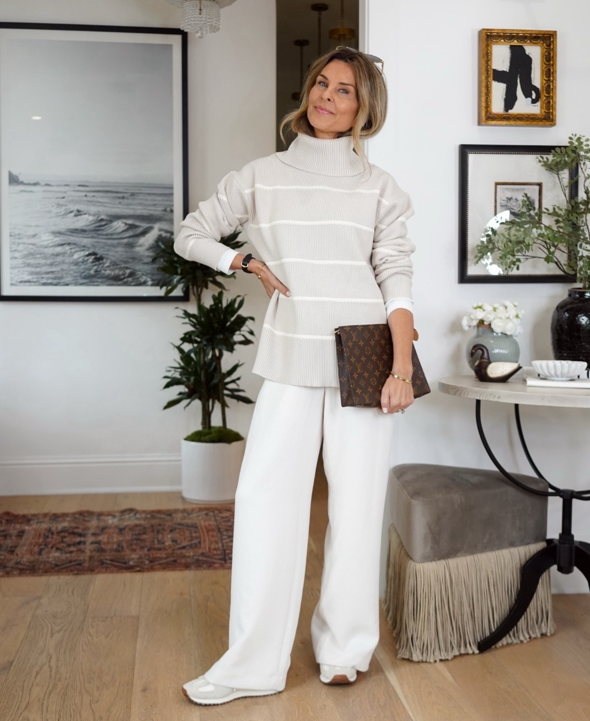 Wearing the Aritiza pants, in-stock sz XS, I’m 5’6”
-Linking the viral favorite Target version that 10/10 passes for Aritiza version! 
-Found this neutral sweater on sale! It’s cozy and love the length! 
-Jeans I size-up 1 size, I’ve had mine for years. 
-Long sleeve tee I size up to M. 
Sweatshirt on my ShopMy. 

#LTKOver40 #LTKgrwm #LTKootd