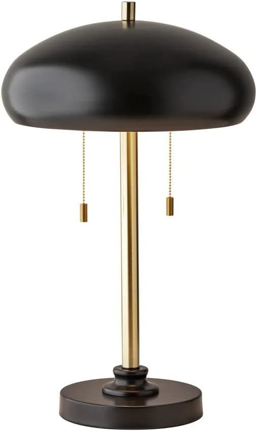 Adesso 1562-21 Cap Table Lamp, 23 in., 2 x 40W Type A (Not Included), Black & Antique Brass, 1 Ta... | Amazon (US)