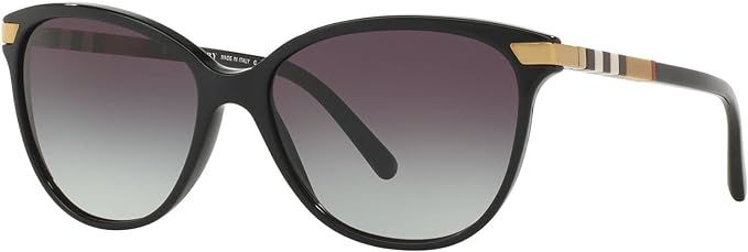 BURBERRY BE 4216 30018G Black Plastic Cat-eye Sunglasses Grey Gradient Lens | Amazon (US)