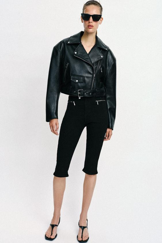 Z1975 MID-WAIST CAPRI JEANS WITH ZIPS | Zara UK