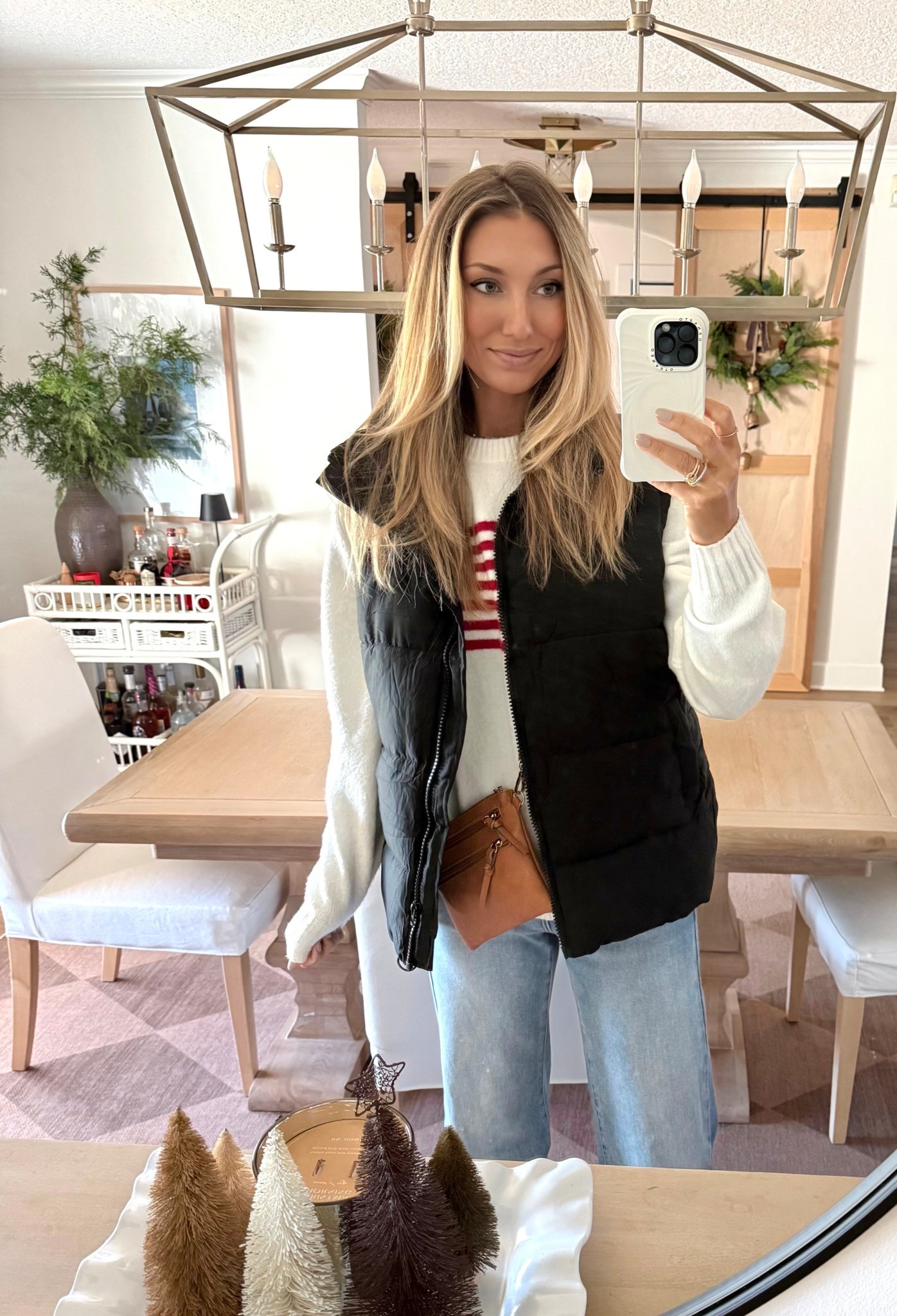 Oversized puffer vest 
American flag sweater super soft 
Wide leg jeans high rise 
Cross body purse brown leather 
Machine washable rug 
Dining room decor 

#LTKHome #LTKFindsUnder100 #LTKSaleAlert