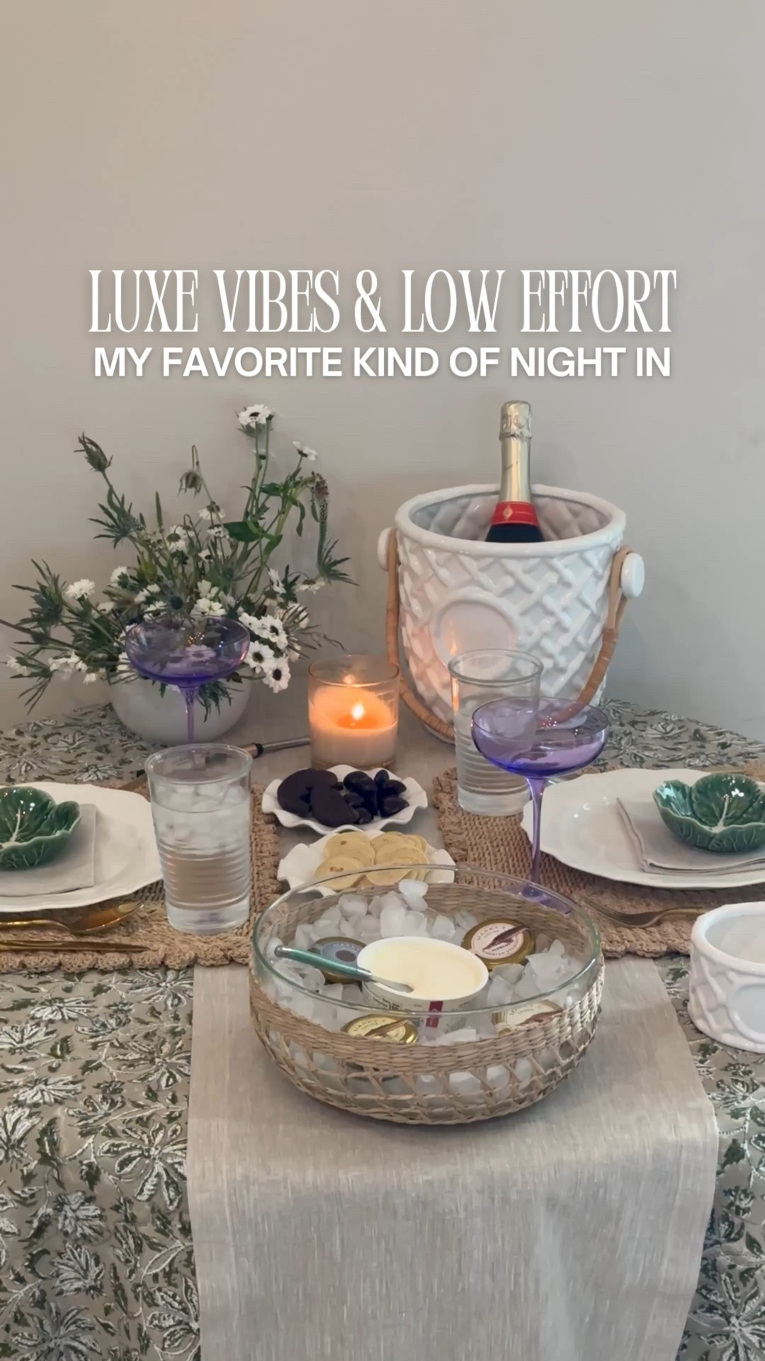 How to host an at home Caviar Night for two?
Caviar tasting night at home? Yes please. This luxe little setup took less than 10 minutes to pull together thanks to the curated gift set from Marky’s Caviar—four types of premium caviar, traditional blinis, mother-of-pearl spoons, and even a tin opener, all included. If you've ever been curious about trying caviar, this is the perfect beginner-friendly way to taste and compare at home. We loved the Paddlefish and Kaluga hybrid—briny, buttery, and unexpectedly easy to love.  Whether you’re planning a romantic dinner for two, an at-home date night idea, or looking to elevate a quiet evening in, this is your sign to try something new. Entertaining doesn’t have to be complicated—just thoughtful, cozy, and a little bit fancy. It’s still hosting... but make it high-end and low-effort. If you want links to any of the pieces (including the discounted caviar tasting kit!) follow me @thesarahbethblog & comment CAVIAR. The link will only show up in your messages if you are following me OR you can shop at the link in my bio. 

#LTKParties #LTKHome #LTKStyleTip