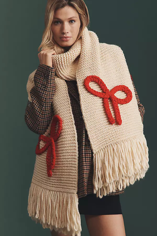 Chunky Knit Bow Scarf | Anthropologie (US)