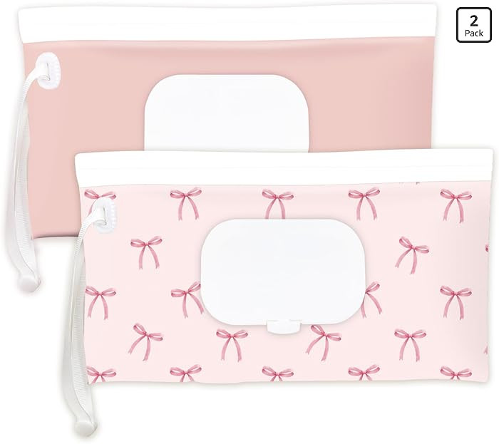 Wipe Dispenser and Wipes Container, 2 Pack Reusable Wipes Holder and Travel Wipes Case, Refillabl... | Amazon (US)