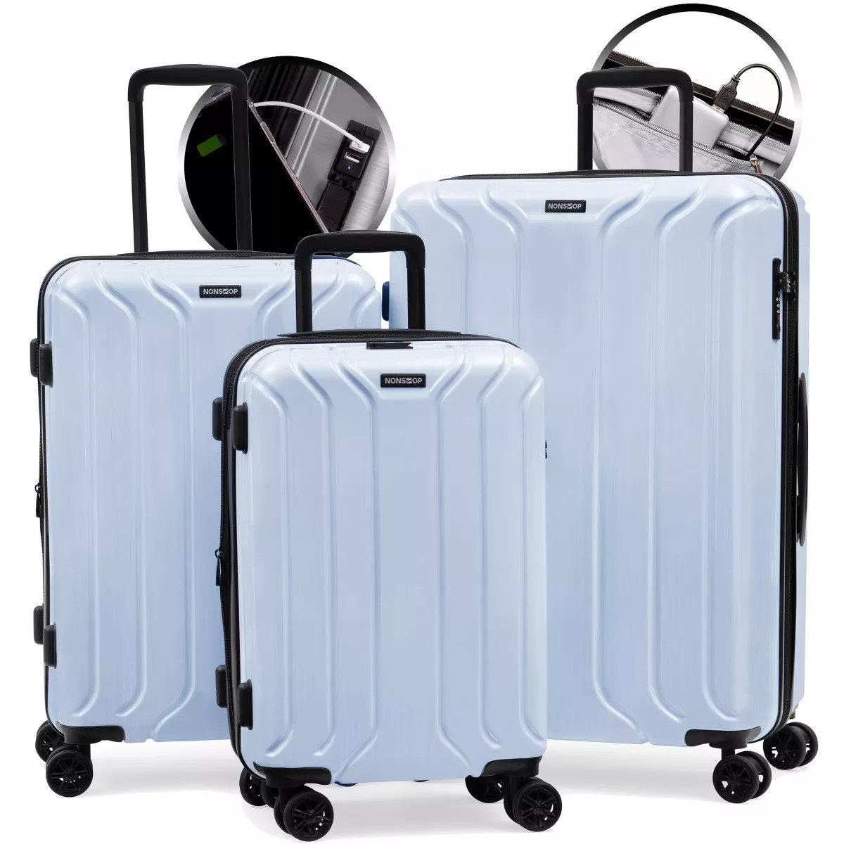 Nonstop New York Elite Lightweight Expandable 3 Piece spinner with 3 packing cubes | Target