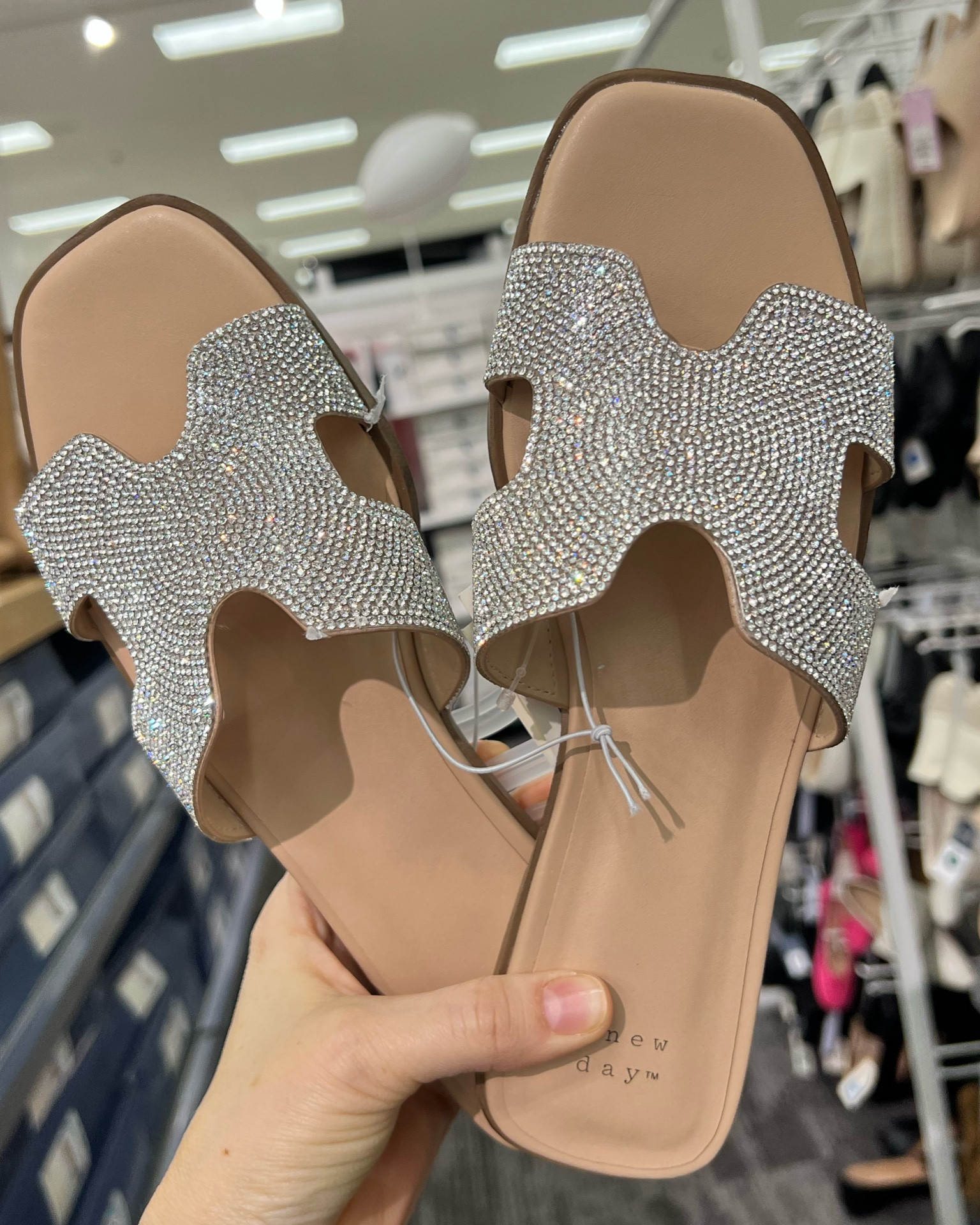 Rhinestones slide from A New Day! Get your resort wardrobe ready for all you snow birds!

Sandals
Shoes
Slippers
Flip flops
Slides
Beach shoes 
Resort clothes

#LTKMostLoved #LTKshoecrush #LTKSeasonal