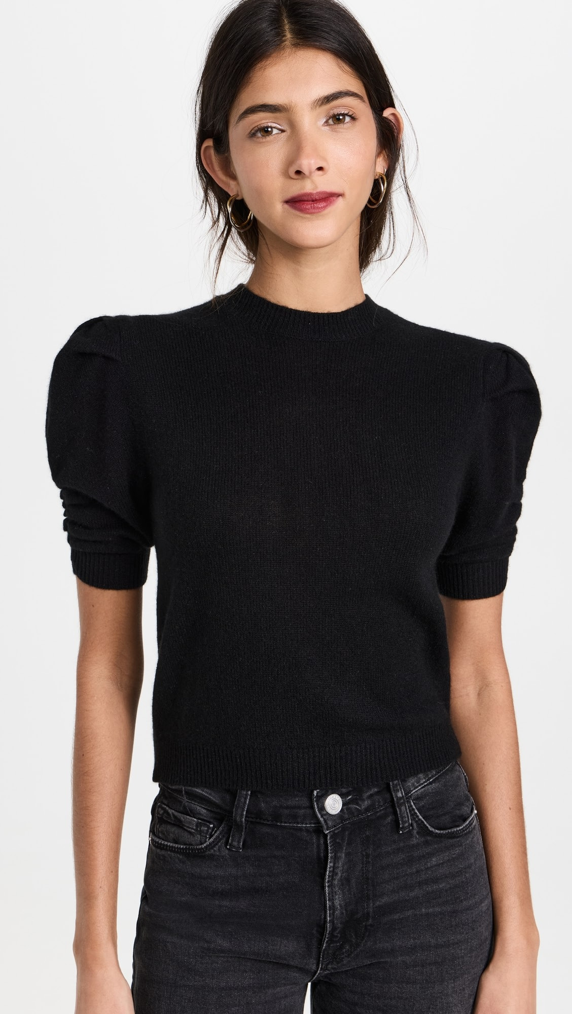 Ruched Sleeve Cashmere Sweater | Shopbop