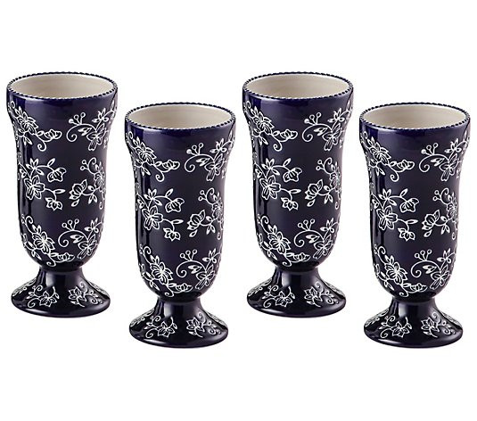 Temp-tations Floral Lace Set of 4 15-oz Ice Cream Cups | QVC