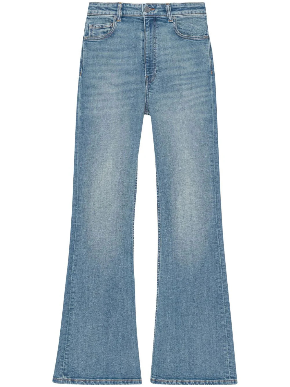 GANNI mid-rise flared jeans - Blue | Farfetch Global