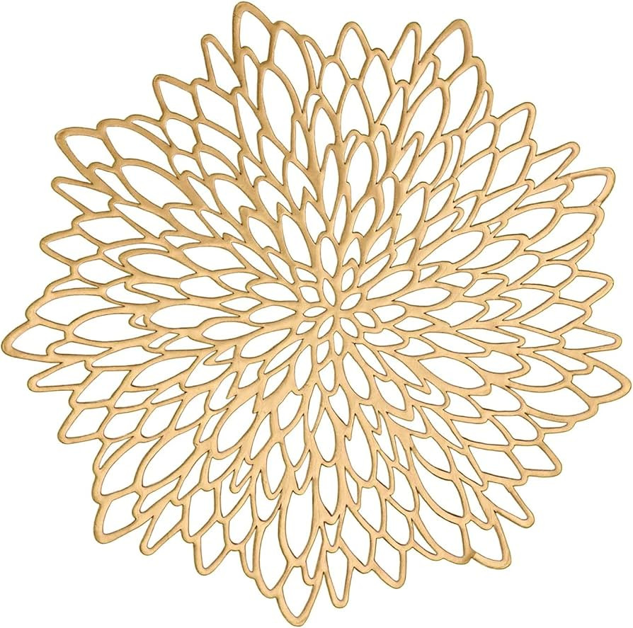 Xmkuwa Placemats 15 inch Pressed Vinyl Round Table Mates for Dining Table Set of 6, Washable and ... | Amazon (US)