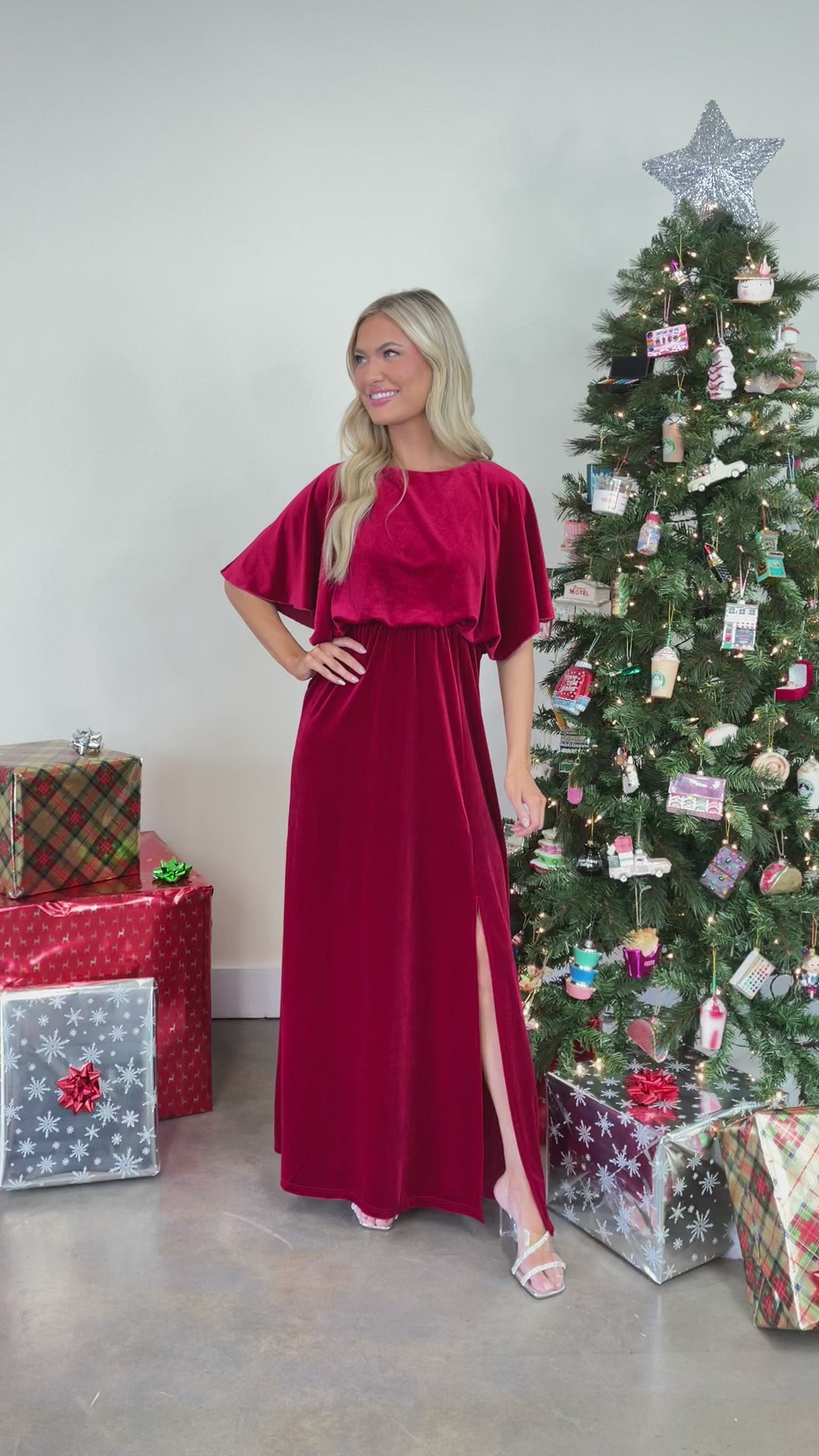 Ready For Tonight Dark Red Velvet Maxi Dress | Red Dress 