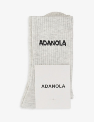 Logo-intarsia ribbed stretch-bamboo blend socks | Selfridges