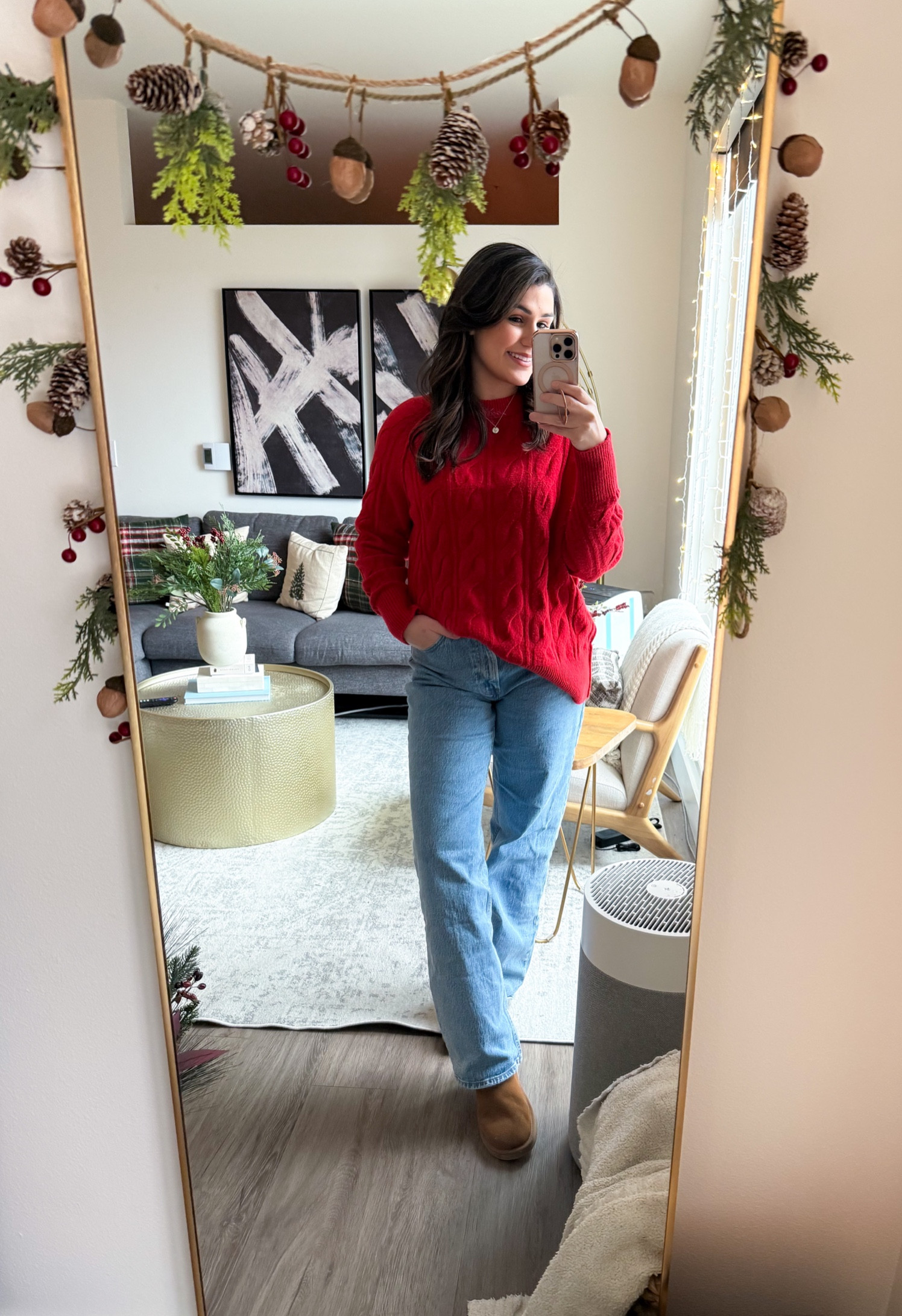 Cozy and comfy casual winter outfit | winter outfit ideas | sweater weather | jeans | denim | casual style 

Sweater: XS (fits oversized) 
Jeans: 28R 

#LTKSeasonal #LTKStyleTip