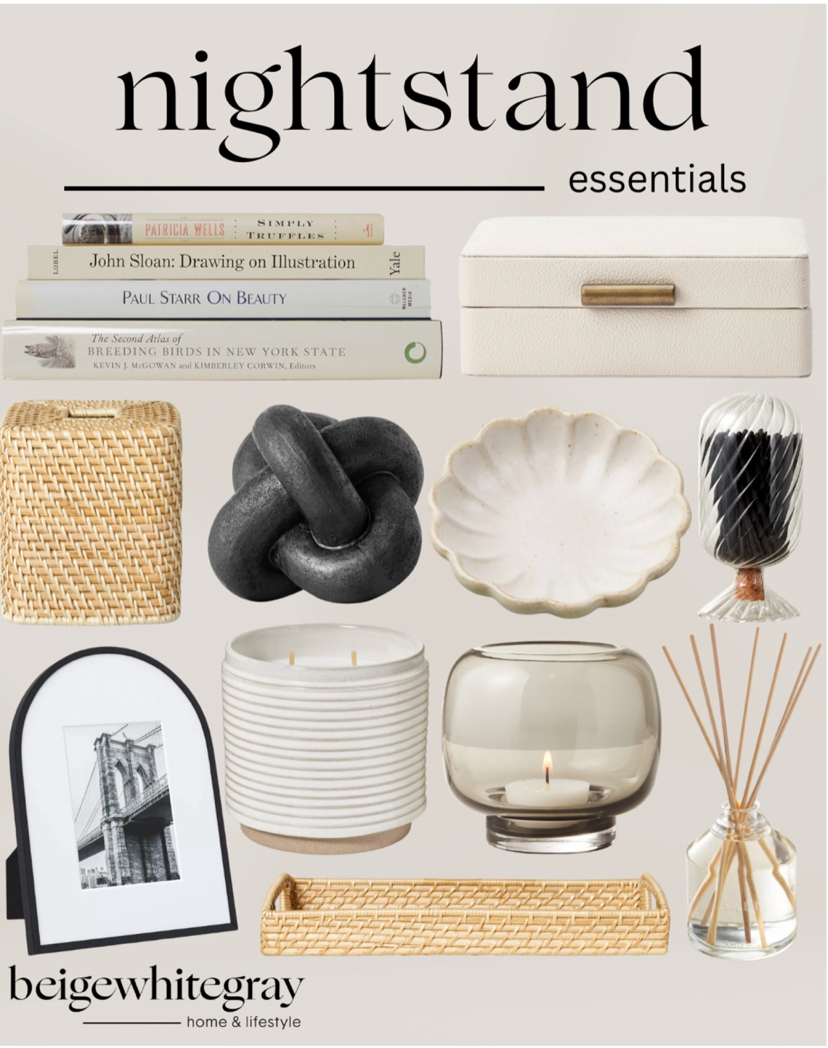 Nightstand essentials for your bedroom or guest room! From decorative boxes to hide remotes to cozy candles and diffusers and trinket dishes!! 

#LTKHome #LTKStyleTip #LTKFindsUnder100