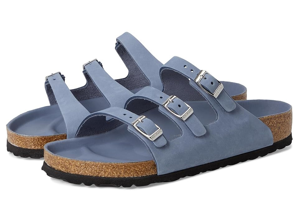 Birkenstock Florida - Nubuck Women's Sandals Stone Blue : EU 39 (US Women's 8-8.5) Regular, Suede | Zappos