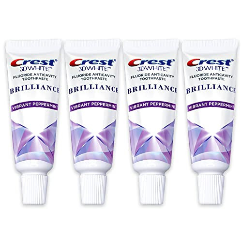 Crest 3D White Brilliance Toothpaste, Vibrant Peppermint, Travel Size 0.85 oz (24g) - Pack of 4 | Amazon (US)