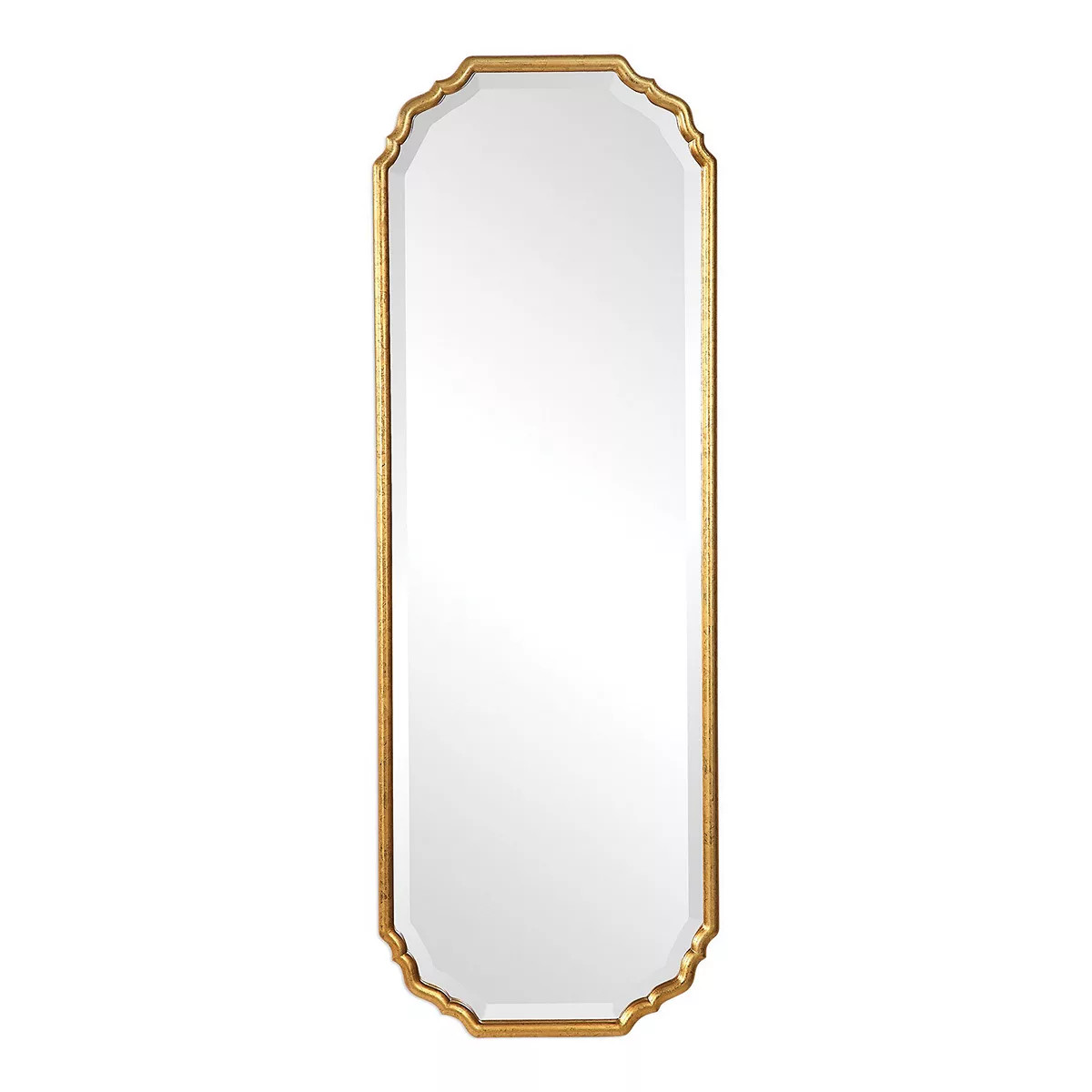 Elegant Curved Corners Metallic Gold Leaf Finish Wall Mirror | Kohl's