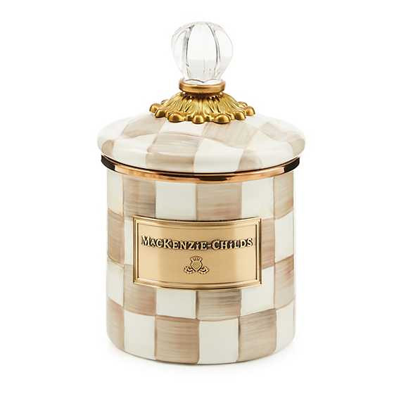 Mocha Check Demi Canister | MacKenzie-Childs