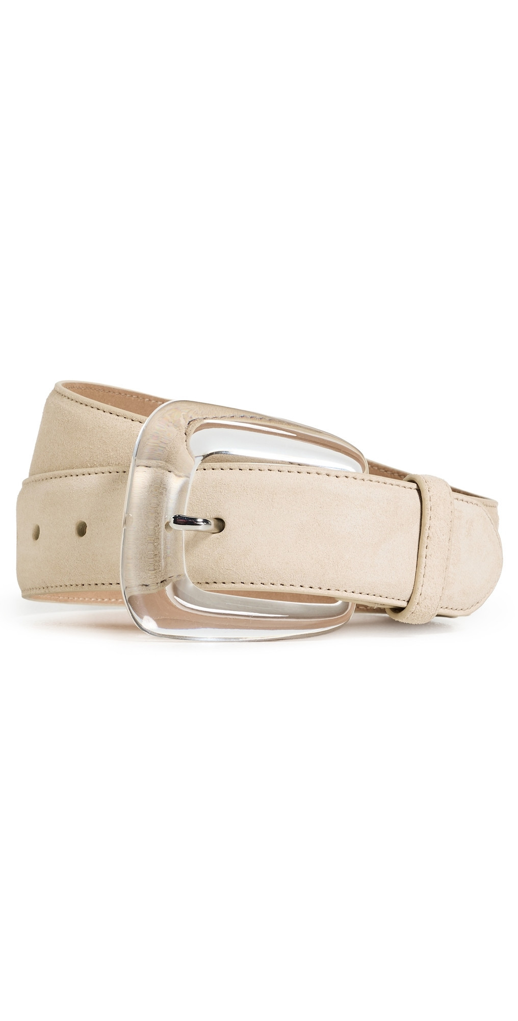 Veronica Beard Suede Resin Arch Belt Stone Khaki L | Shopbop