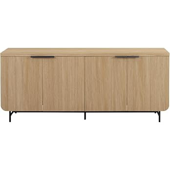 Walker Edison Modern Reema Scandinavian Fluted 4-Door Kitchen Storage Sideboard Buffet Cabinet Co... | Amazon (US)