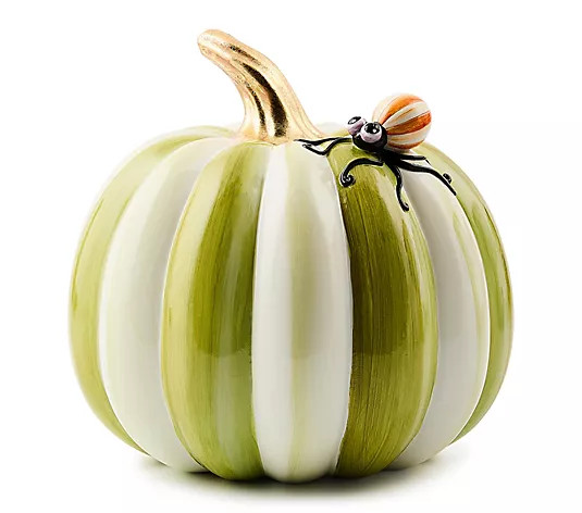 MacKenzie-Childs Fergal's Friend Spider on Small Moss Pumpkin | QVC