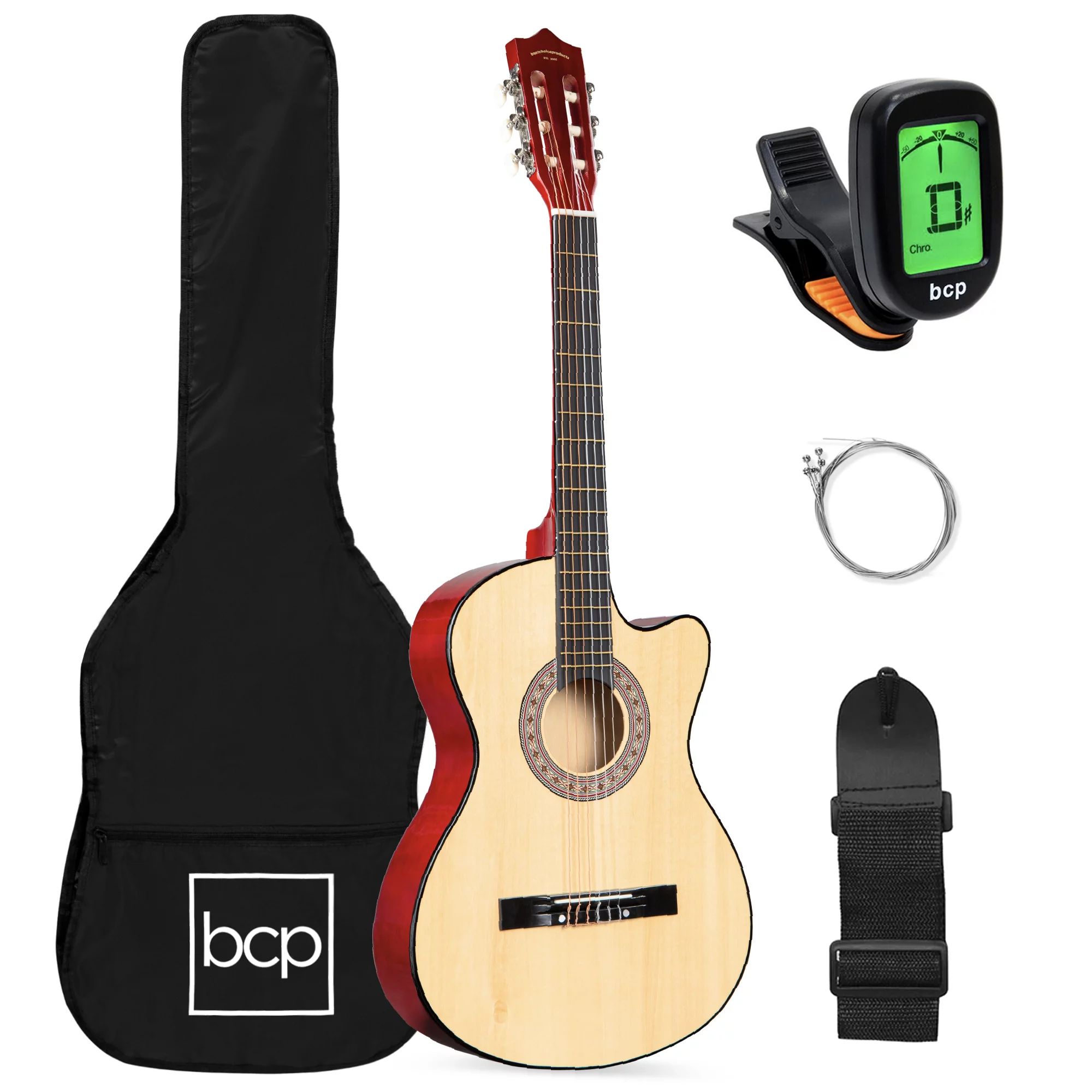 Best Choice Products Beginner Acoustic Guitar Starter Set 38in w/ Case, All Wood Cutaway Design, ... | Walmart (US)