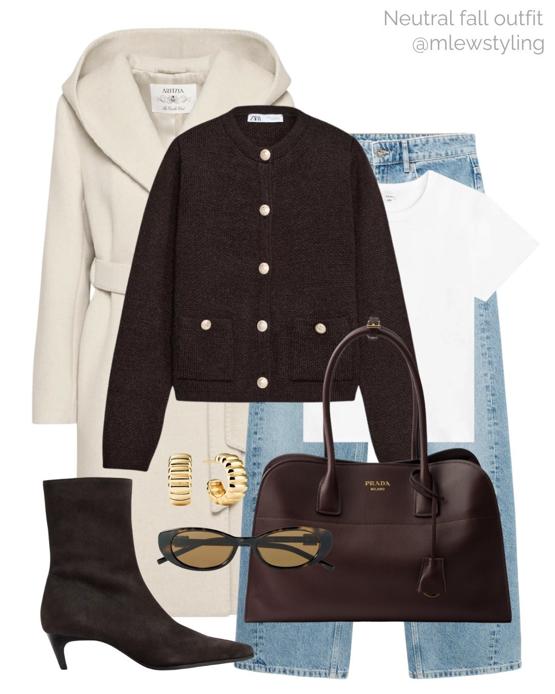 Neutral fall outfit with a wool cashmere hooded coat 🤍

Tags: Zara cardigan sweater, leset white t-shirt, barrel leg jeans, chocolate brown Prada tote bag, heeled ankle boots, casual workwear, office outfit, elevated autumn look, aritzia winter jacket 

#LTKShoeCrush #LTKWorkwear