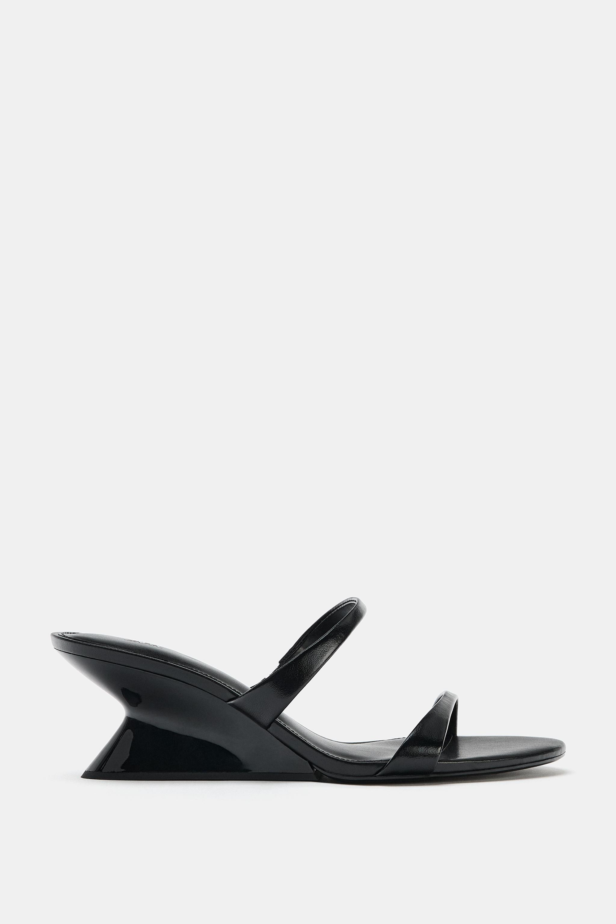 LEATHER WEDGE MULES | Zara Canada