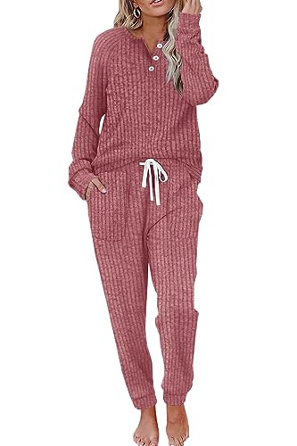 WIHOLL Two Piece Outfits for Women Lounge Sets Button Down Sweatshirt Sweatpants Sweatsuits Set w... | Amazon (US)