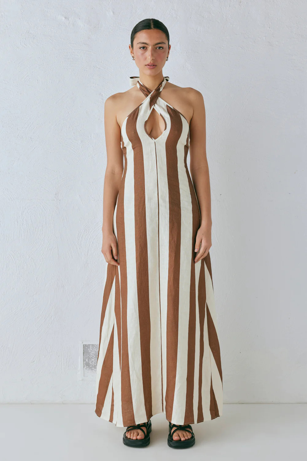 Polly Linen Maxi Dress Stripe | VRG Grl