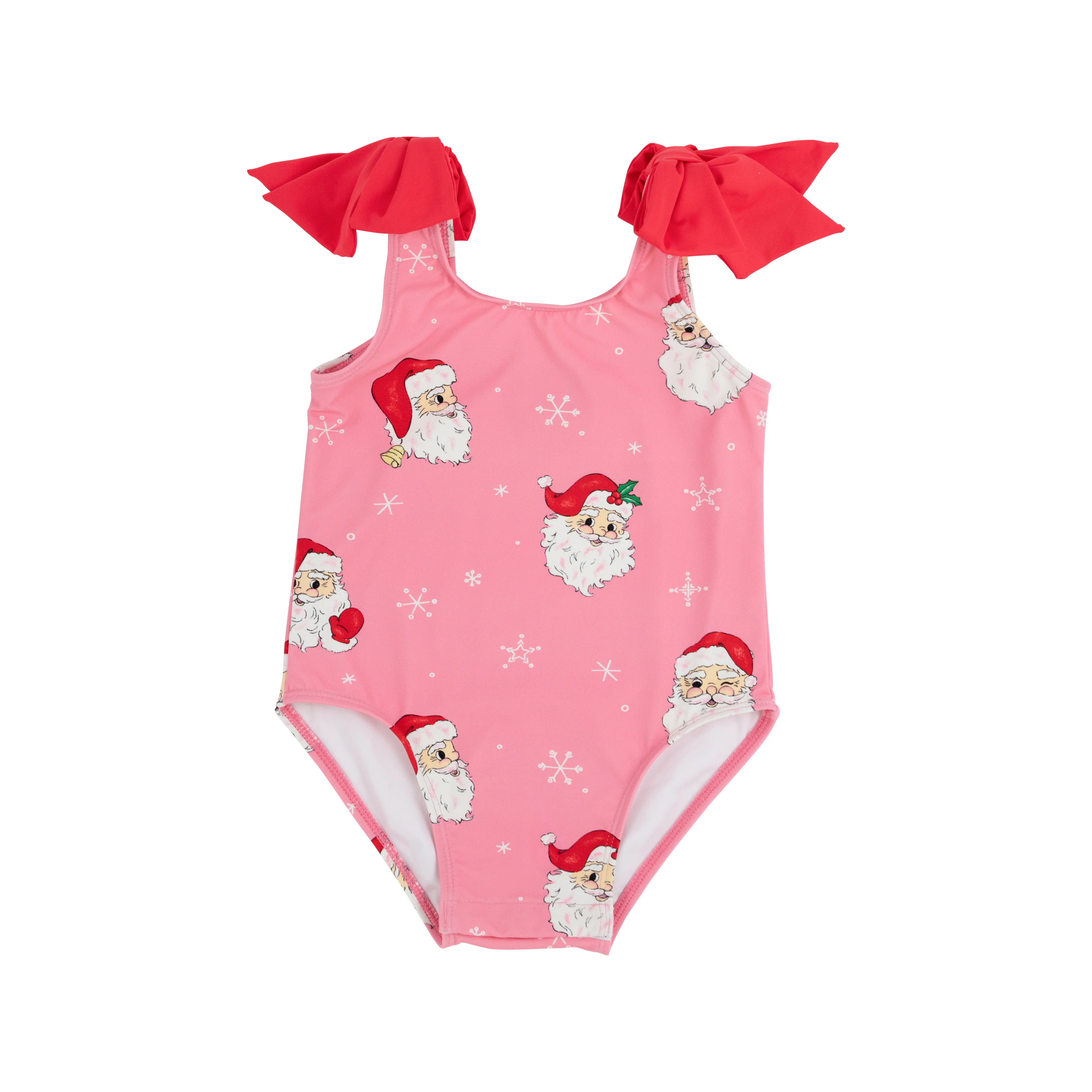 Edisto Beach Bathing Suit - Dear Santa (Hamptons Hot Pink) with Richmond Red | The Beaufort Bonnet Company