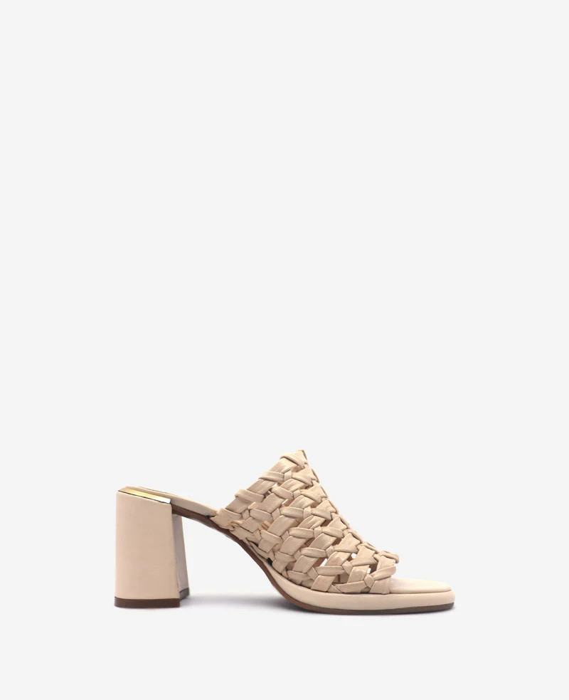 Solara Leather Woven Heel Sandal | Kenneth Cole
