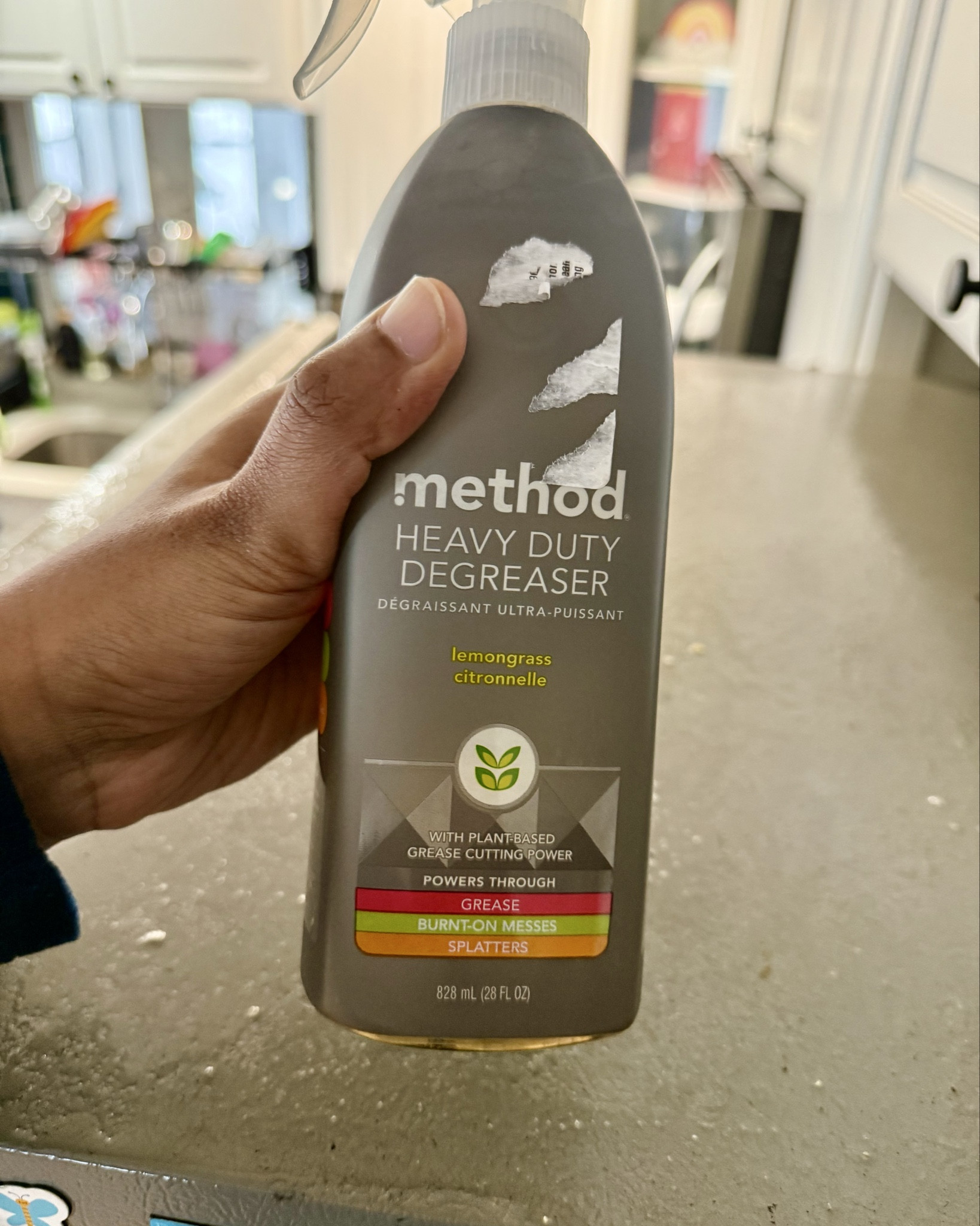 Degreaser with no toxic fumes! Got it for cleaning our oven but multi utility around the kitchen! 