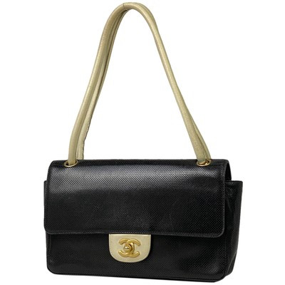 CHANEL (Interlocking) CC logo  Shoulder Bag Hand Bag Punching Bicolor Should... | eBay US