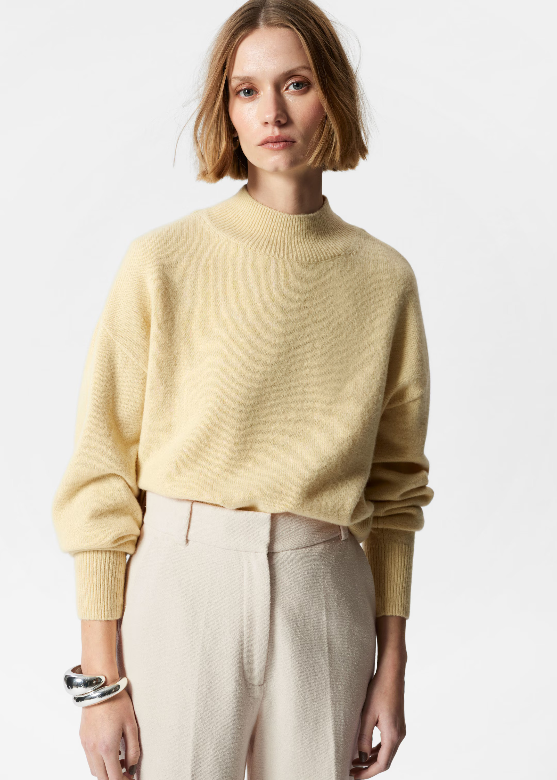 Mock Neck Jumper - Light yellow - Knitwear - & Other Stories GB | & Other Stories UK