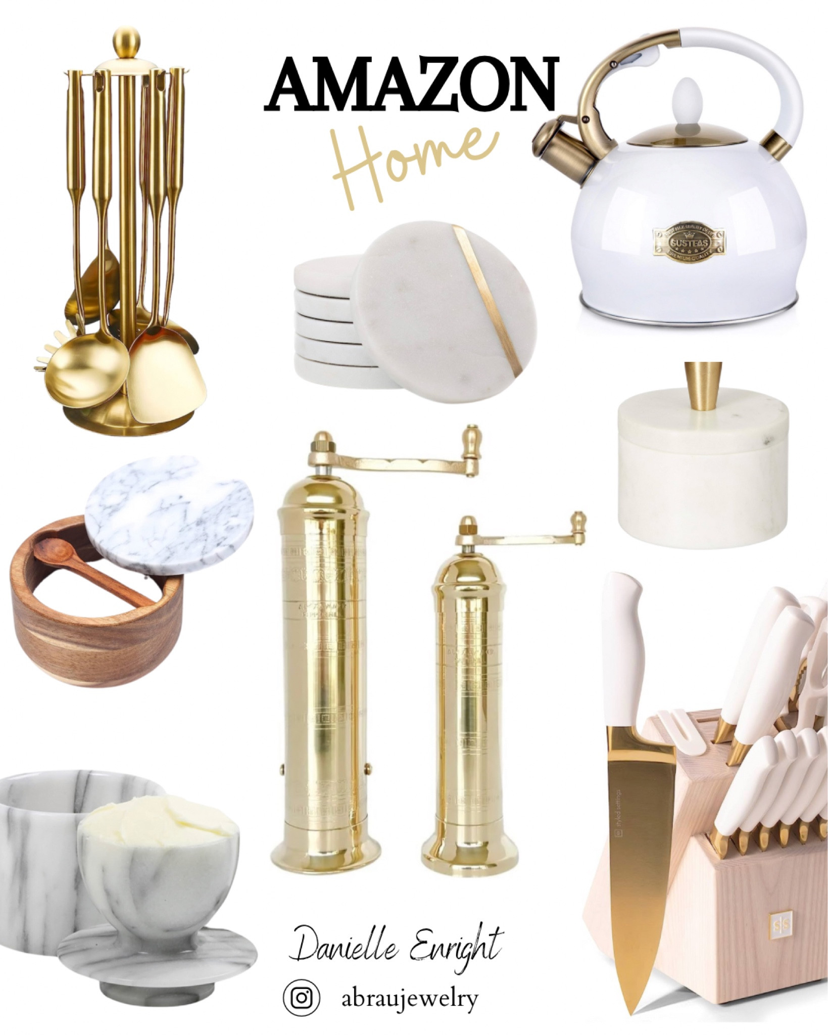 Amazon prime deals on all of my favorite white gold and marble kitchen decor items! 

🏷️ prime deals , kitchen decor , white marble decor , gold pepper mill , gold salt mill , marble butter dish , gold knife set , salt canister , gold kitchen utensils , tea kettle , white tea kettle , gold tea kettle , neutral kitchen decor

#LTKsalealert #LTKxPrimeDay