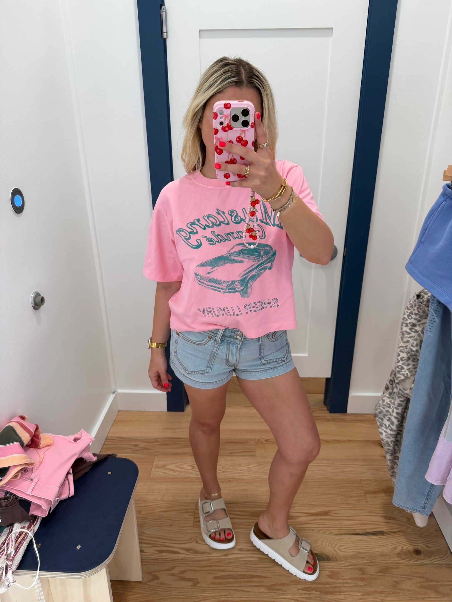 Summer outfit on sale
Small tee
Denim shorts 
Sandals tts

#LTKootd #LTKSaleAlert