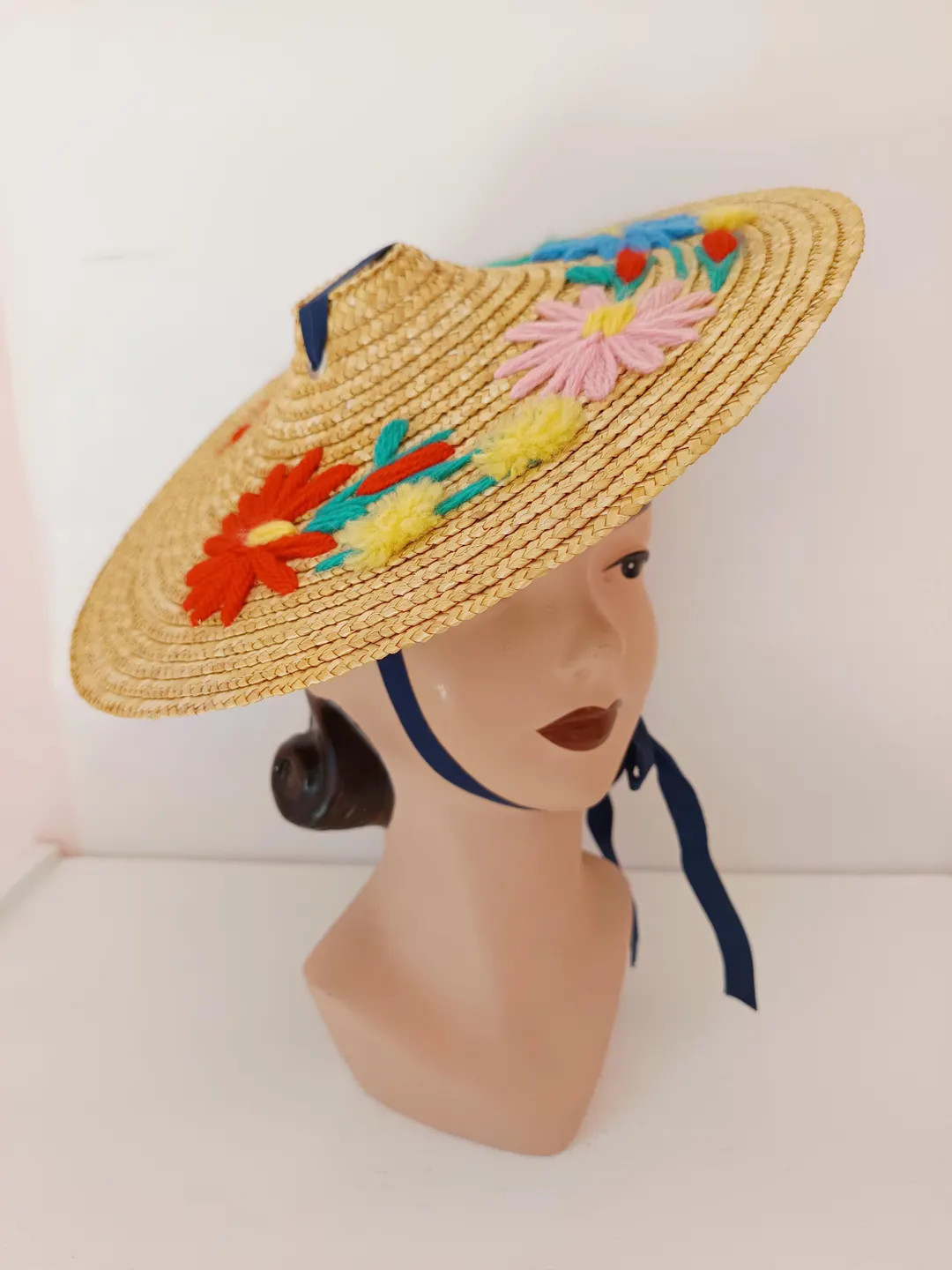 1940s Favorite French Riviera Hat / Deadstock Vintage 40s Atomic Flying Saucer Straw Sun Summer T... | Etsy (US)