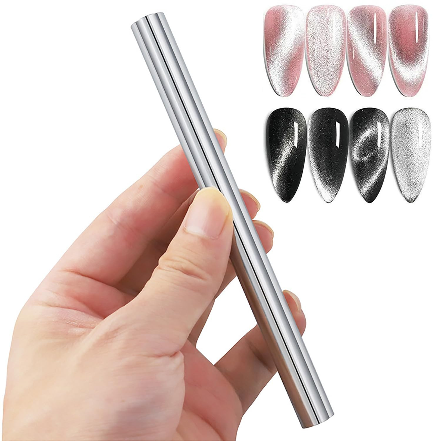 1 Piece Cat Eye Magnet for Nails Double-Ended Cylindrical Strong Nail Magnet Tool for Cat Eye Gel... | Amazon (US)