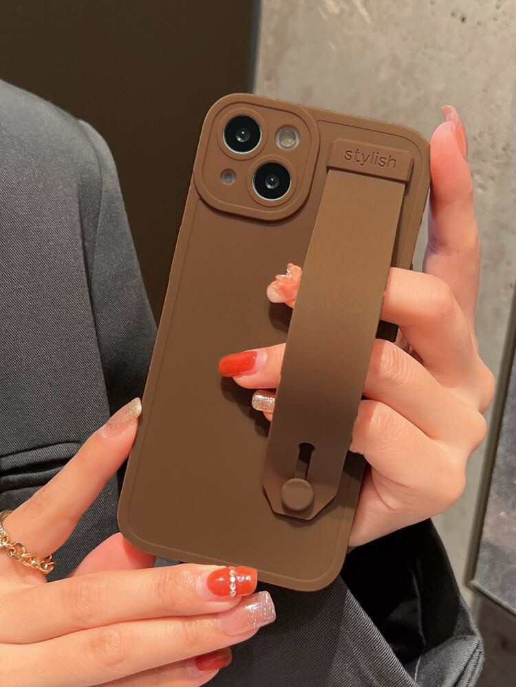 Plain Phone Case With Wristband Holder | SHEIN