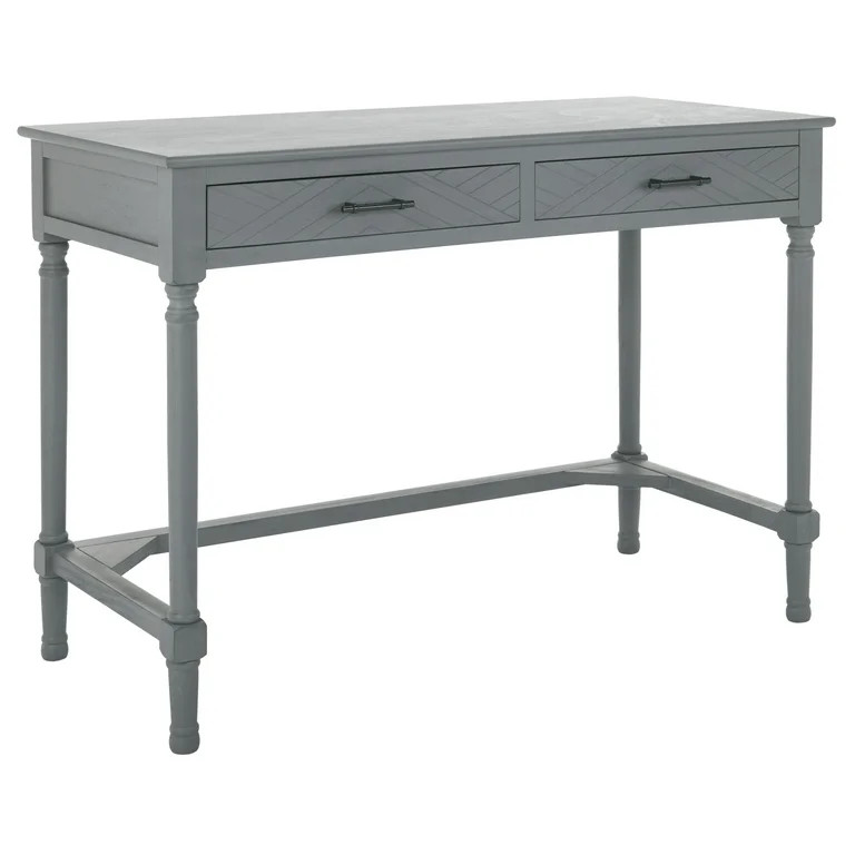 SAFAVIEH Mckinlee Solid Retro 2 Drawer Writing Desk, Distressed Grey | Walmart (US)