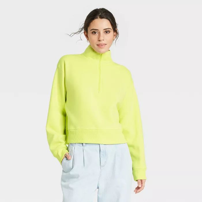 Women’s All Day Fleece Quarter Zip Sweatshirt  - A New Day™ | Target