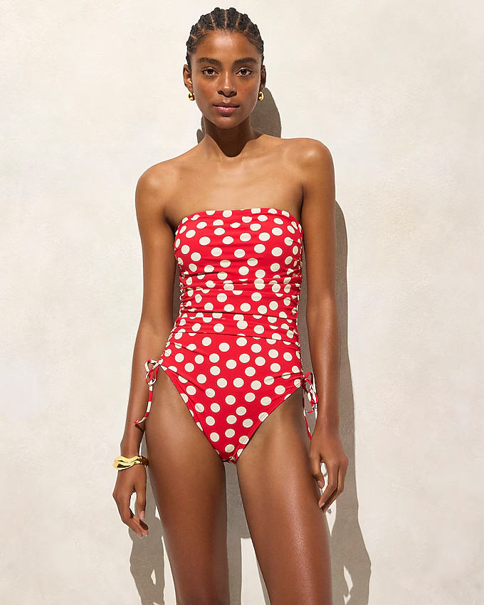 Gemma ruched bandeau one-piece with side ties | J. Crew US