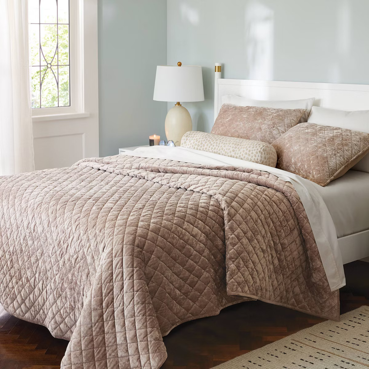 Luxe Diamond Stitch Velvet Quilt - Threshold™ | Target