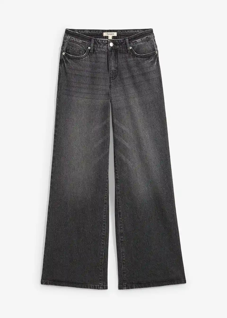 Wide-Leg-Jeans, Mid Waist, Low Stretch Full Length | Bonprix DE