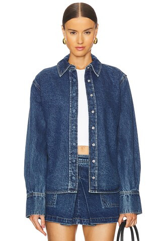 GRLFRND Mae Oversized Button Down in Big Sur from Revolve.com | Revolve Clothing (Global)