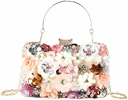 Lanpet Women Clutches Flower Evening Handbag Chain Strap Shoulder Bag | Amazon (US)